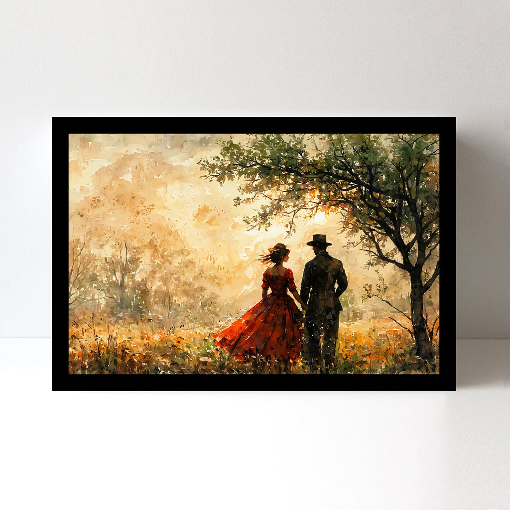 Divine Couple Harmony: Vastu-Approved Luxury Wall Art, 18x24 inch Framed GSM Paper or 20x30 inch Canvas