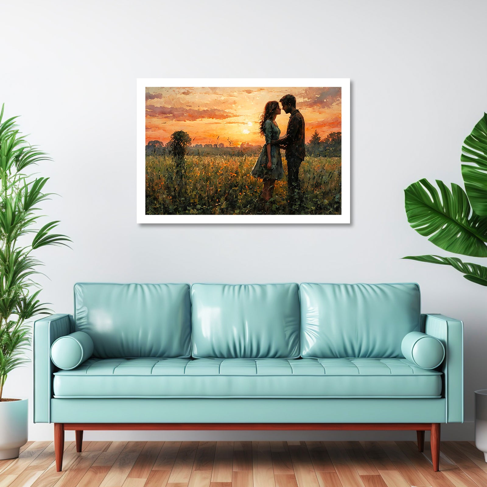 Divine Couple Harmony: Vastu-Approved Luxury Wall Art, 18x24 inch Framed GSM Paper or 20x30 inch Canvas