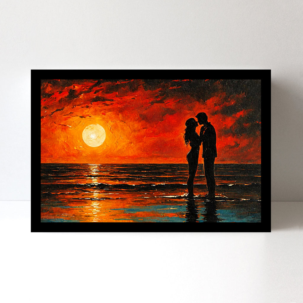 Divine Couple Harmony: Vastu-Approved Luxury Wall Art, 18x24 inch Framed GSM Paper or 20x30 inch Canvas