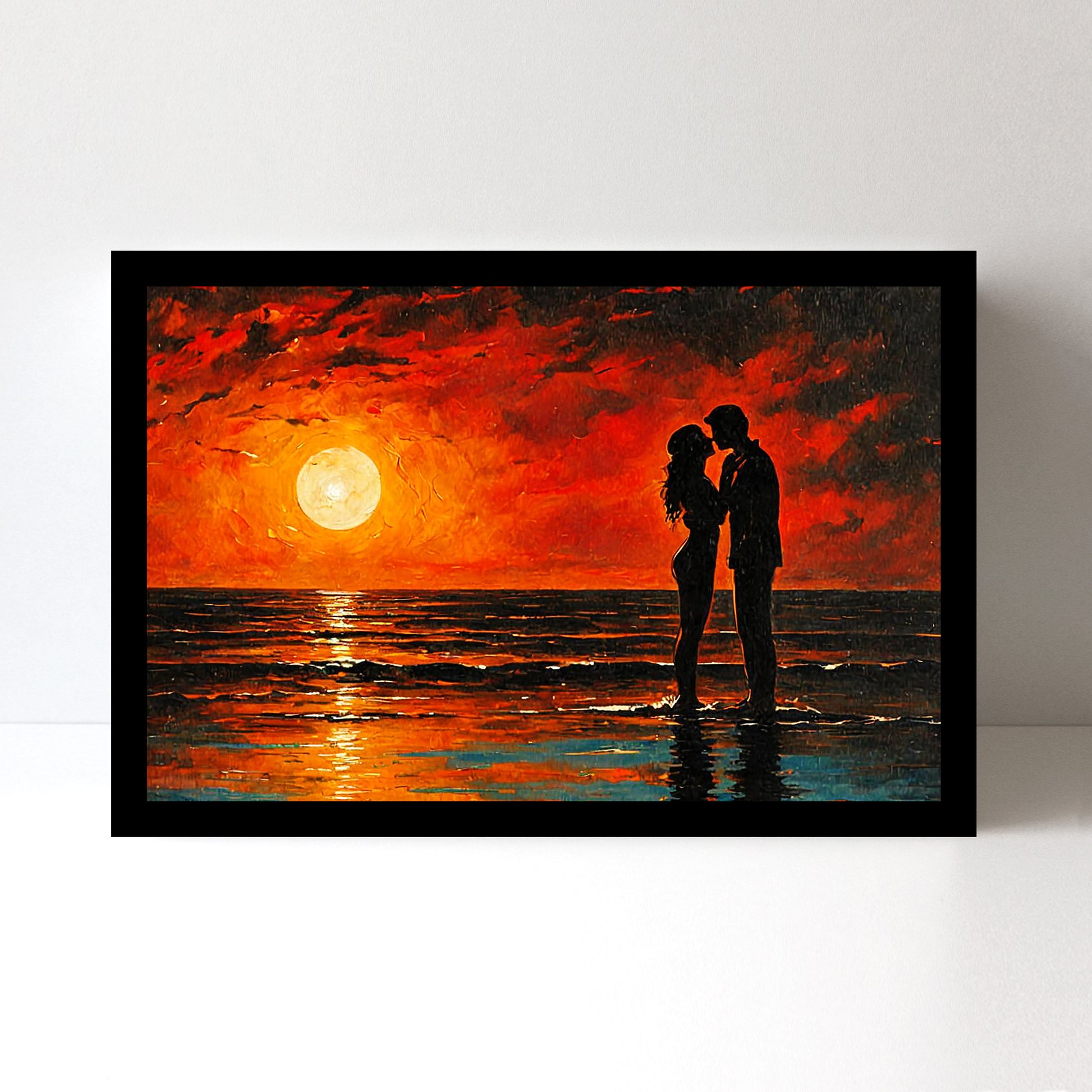 Divine Couple Harmony: Vastu-Approved Luxury Wall Art, 18x24 inch Framed GSM Paper or 20x30 inch Canvas