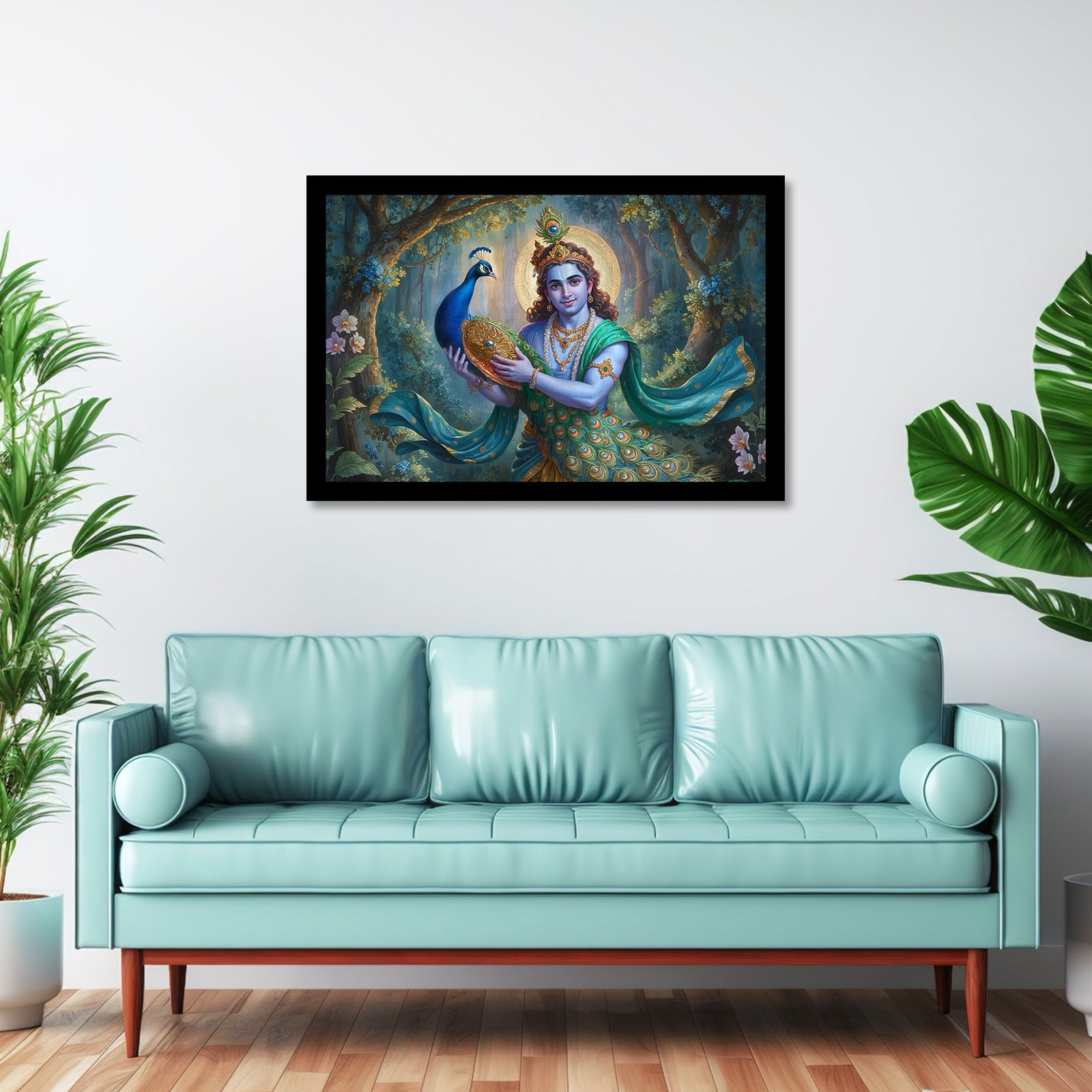 Krishna Wall Art - 18x24 Inch Framed GSM Paper or 20x30 Inch Canvas