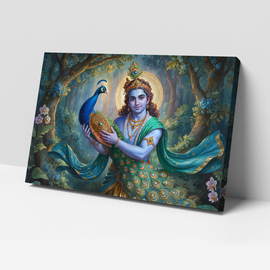 Krishna Wall Art - 18x24 Inch Framed GSM Paper or 20x30 Inch Canvas
