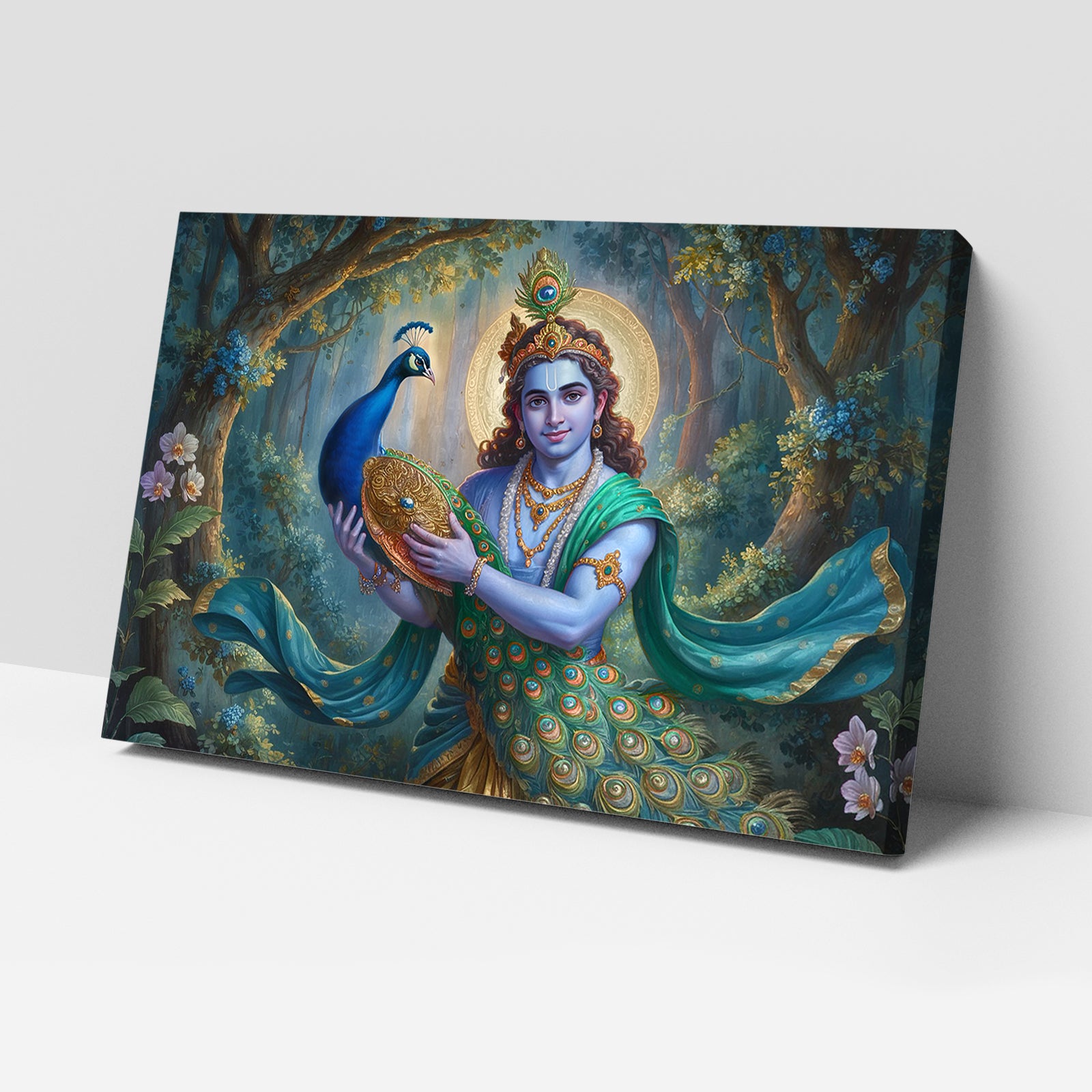 Krishna Wall Art - 18x24 Inch Framed GSM Paper or 20x30 Inch Canvas