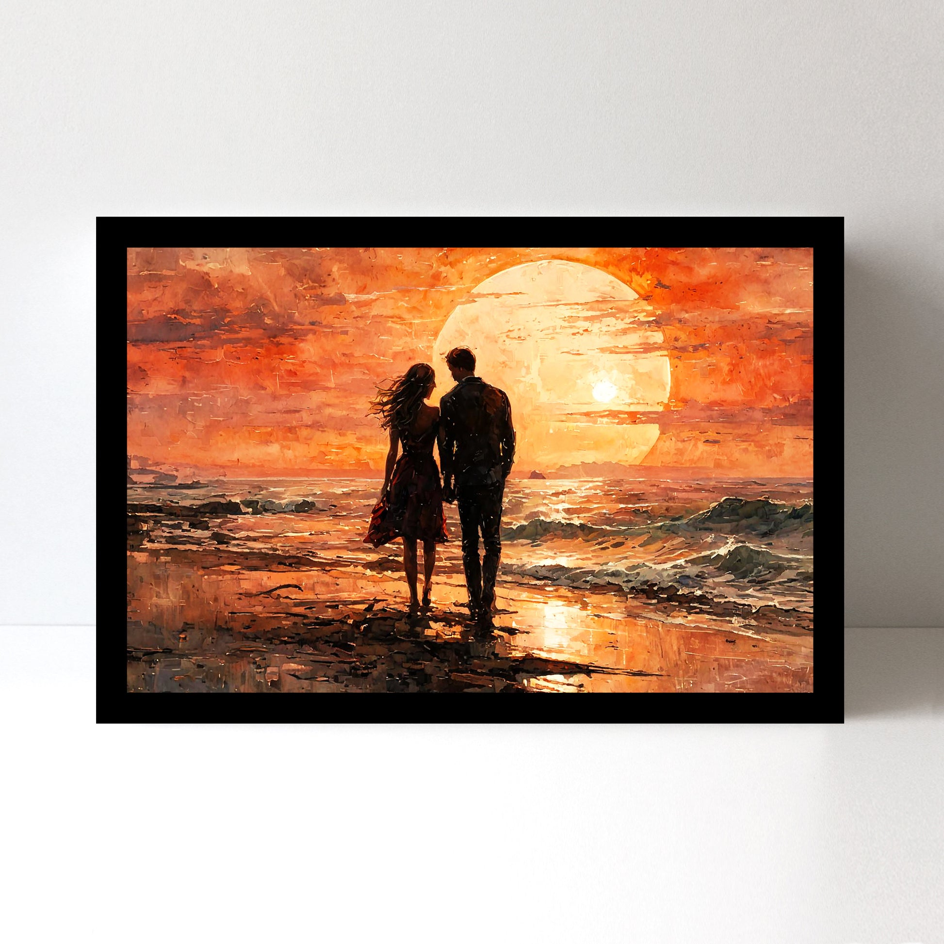 Divine Couple Harmony: Vastu-Approved Luxury Wall Art, 18x24 inch Framed GSM Paper or 20x30 inch Canvas