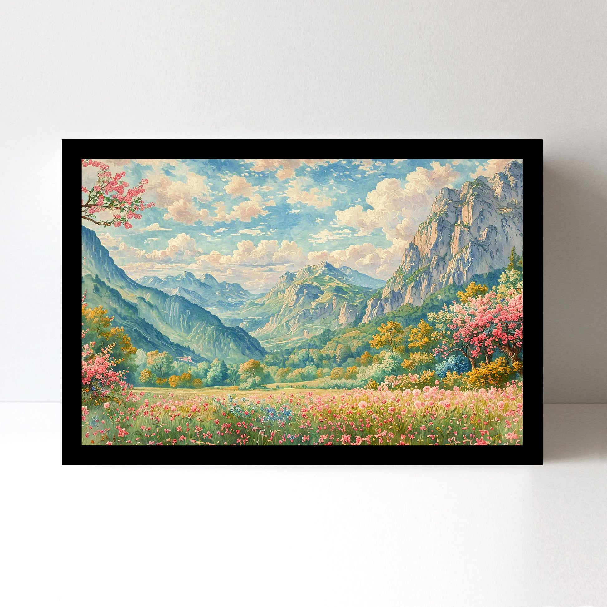 Luxariya Premium Landscape Canvas Print Collection - 8 Variants, Black & White Framed Wall Art for Home Decor and Natural Serenity