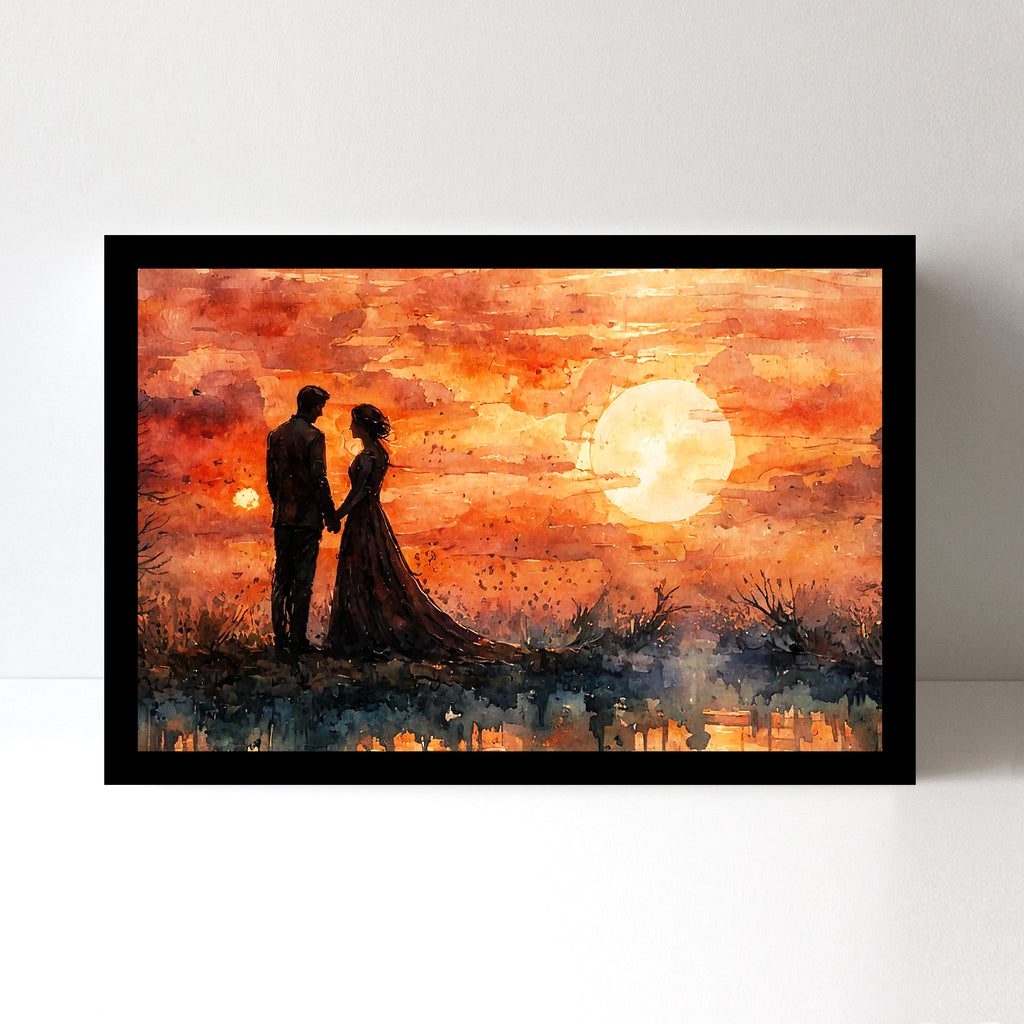 Divine Couple Harmony: Vastu-Approved Luxury Wall Art, 18x24 inch Framed GSM Paper or 20x30 inch Canvas