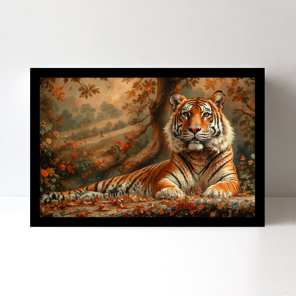 Luxariya Tiger Canvas Print 20x30", Black/White Framed, 12x18"-24x36" Bold Wall Art