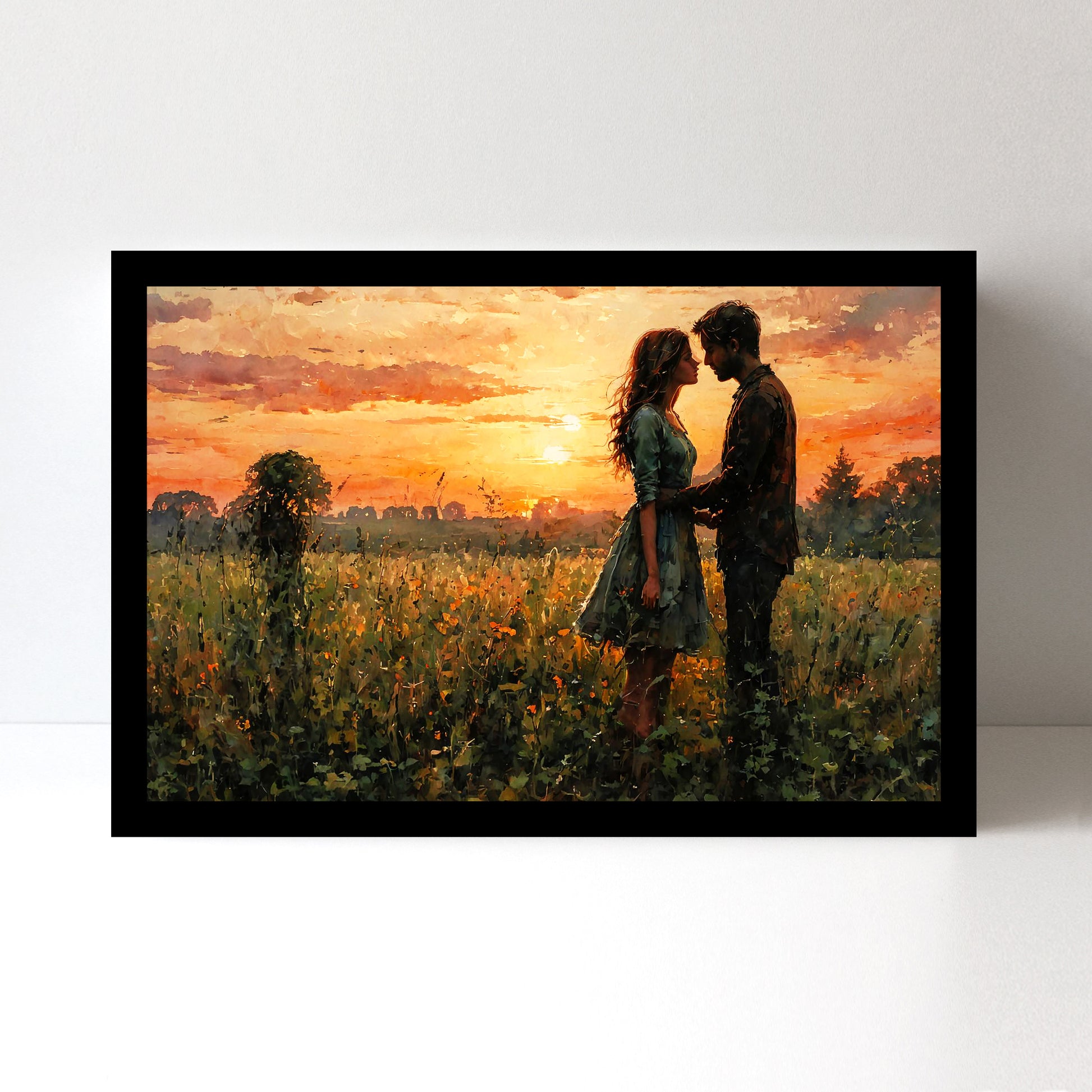 Divine Couple Harmony: Vastu-Approved Luxury Wall Art, 18x24 inch Framed GSM Paper or 20x30 inch Canvas