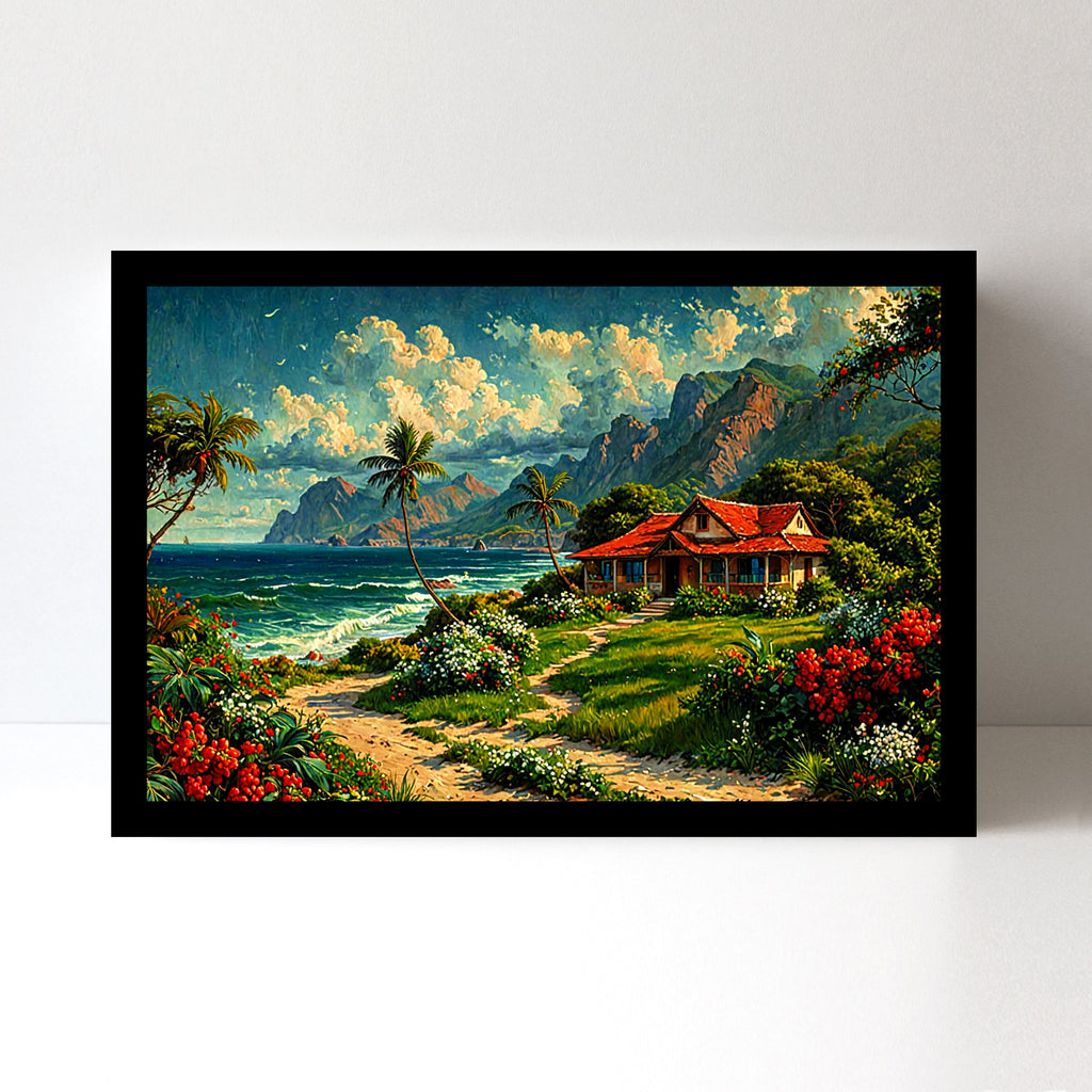 Luxariya Premium Landscape Canvas Print Collection - 8 Variants, Black & White Framed Wall Art for Home Decor and Natural Serenity