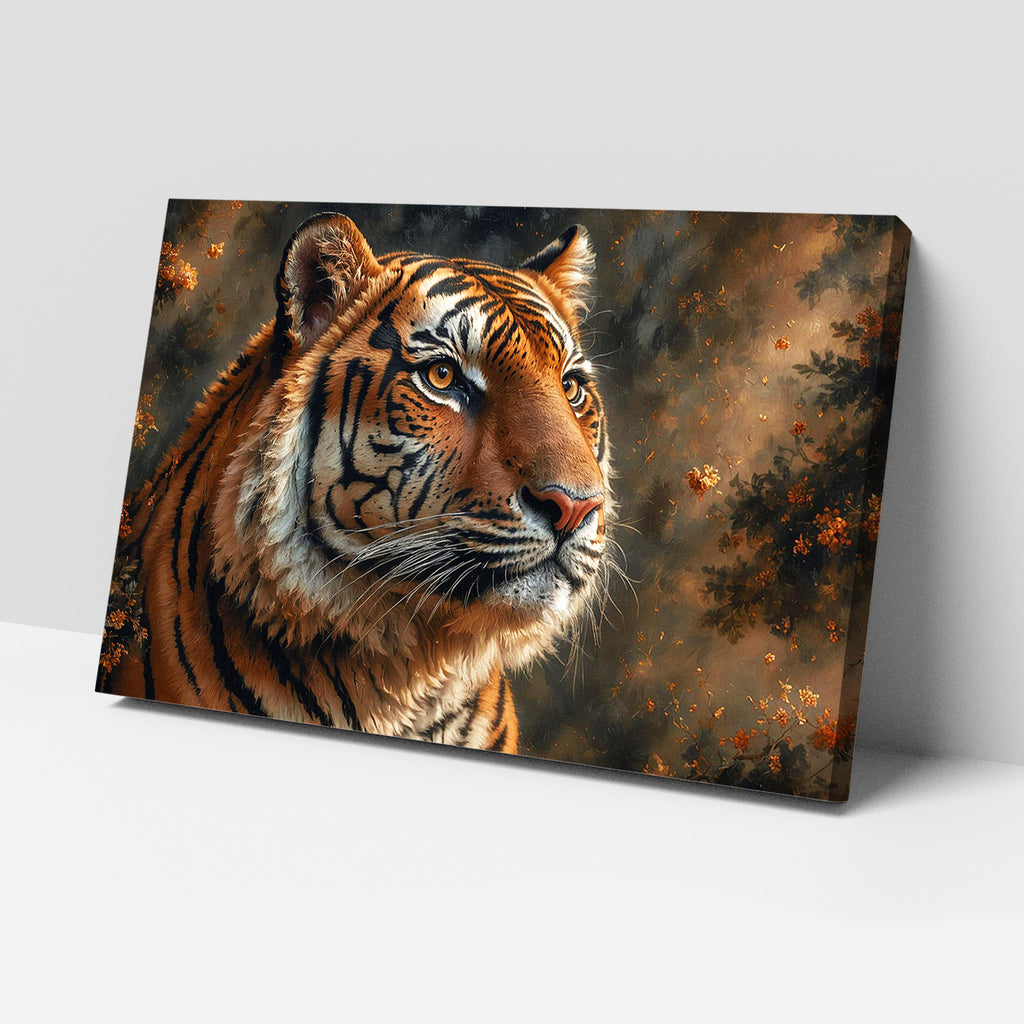Luxariya Tiger Canvas Print 20x30", Black/White Framed, 12x18"-24x36" Bold Wall Art