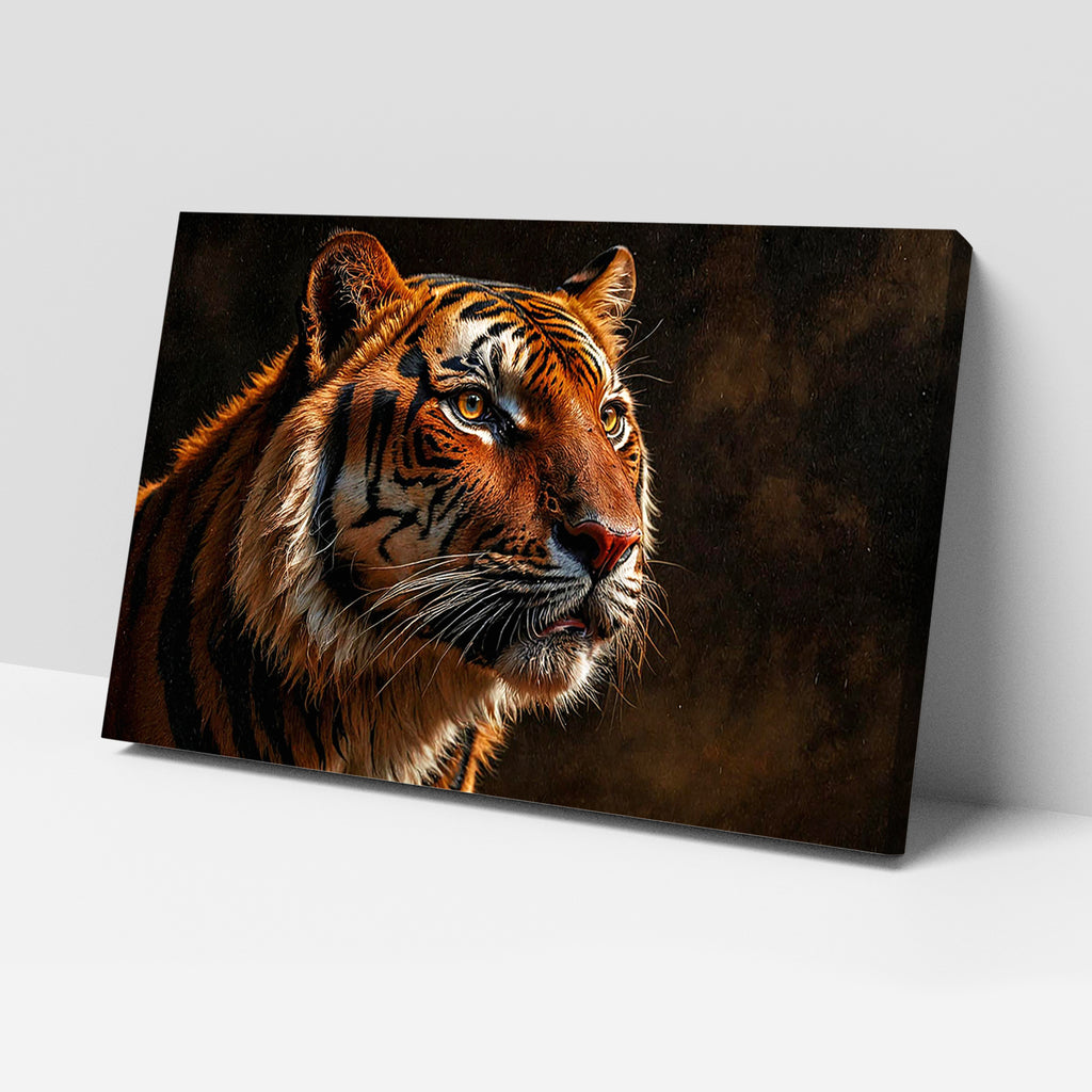 Luxariya Tiger Canvas Print 20x30", Black/White Framed, 12x18"-24x36" Bold Wall Art