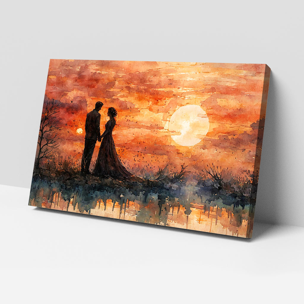 Divine Couple Harmony: Vastu-Approved Luxury Wall Art, 18x24 inch Framed GSM Paper or 20x30 inch Canvas