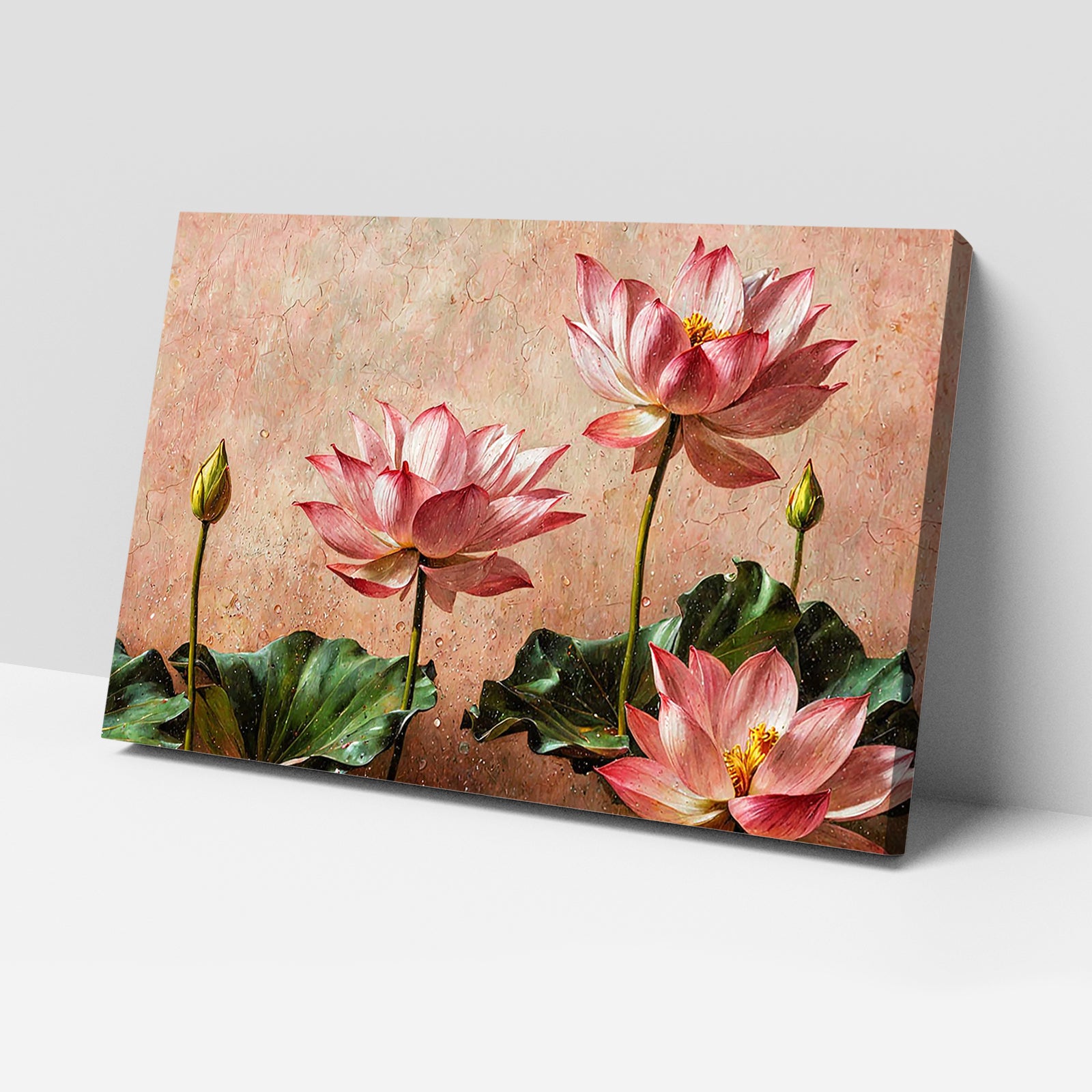 Luxariya Lotus Canvas Print 20x30", Black/White Framed, 12x18"-24x36" Spiritual Wall Art