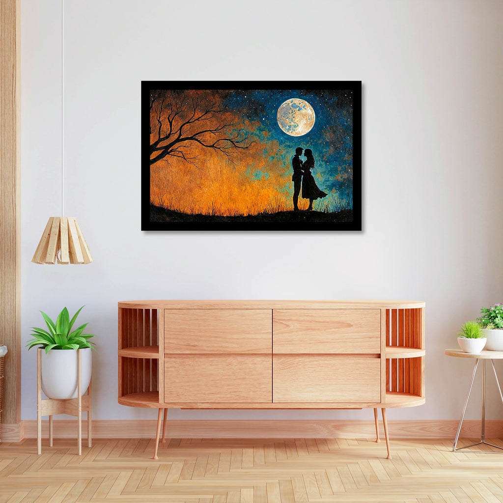 Divine Couple Harmony: Vastu-Approved Luxury Wall Art, 18x24 inch Framed GSM Paper or 20x30 inch Canvas