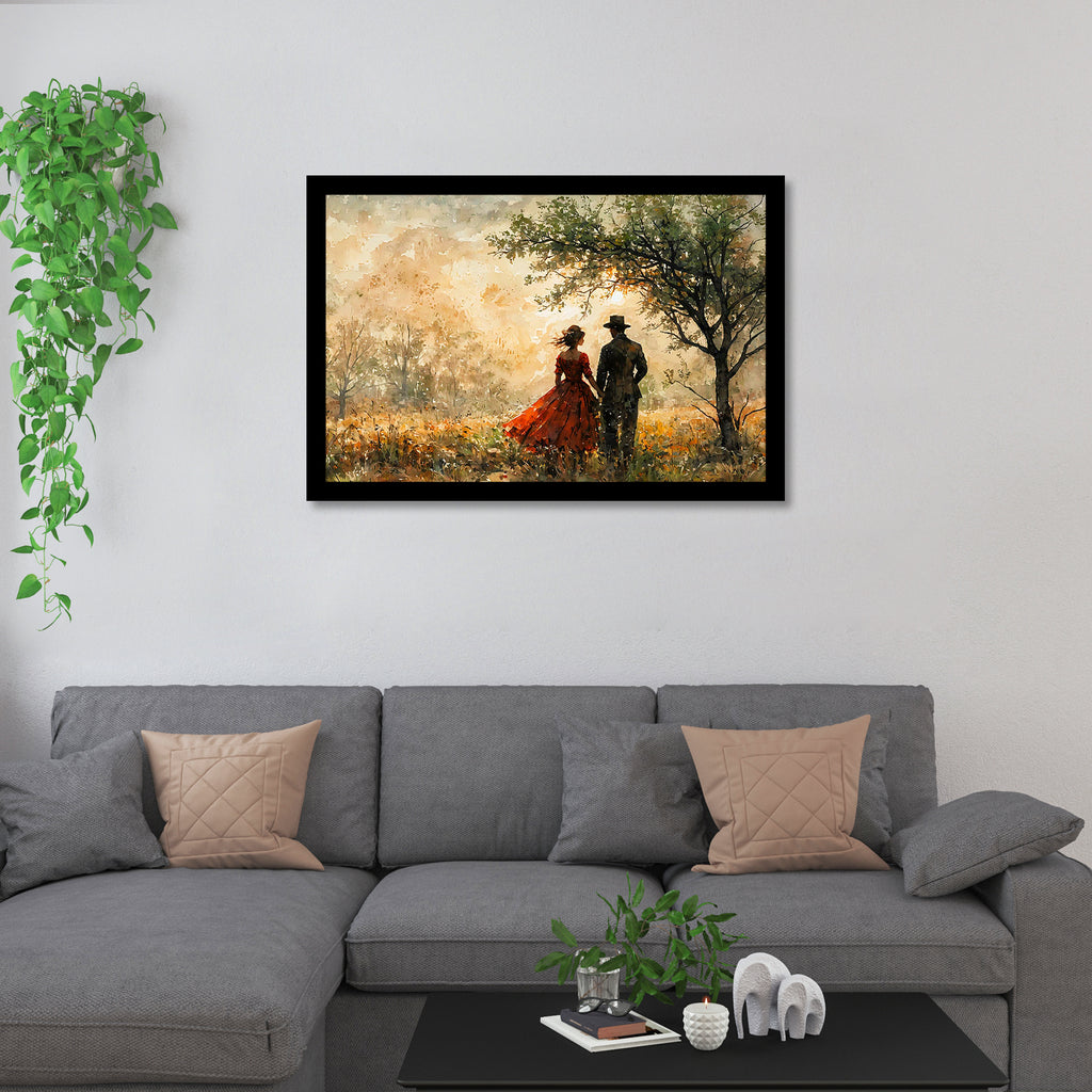 Divine Couple Harmony: Vastu-Approved Luxury Wall Art, 18x24 inch Framed GSM Paper or 20x30 inch Canvas