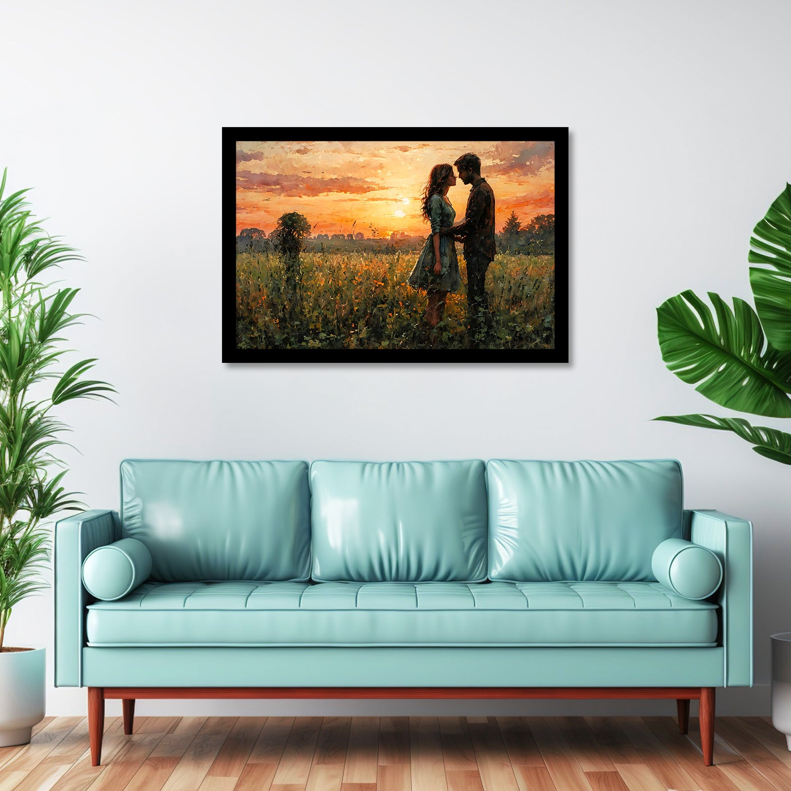 Divine Couple Harmony: Vastu-Approved Luxury Wall Art, 18x24 inch Framed GSM Paper or 20x30 inch Canvas