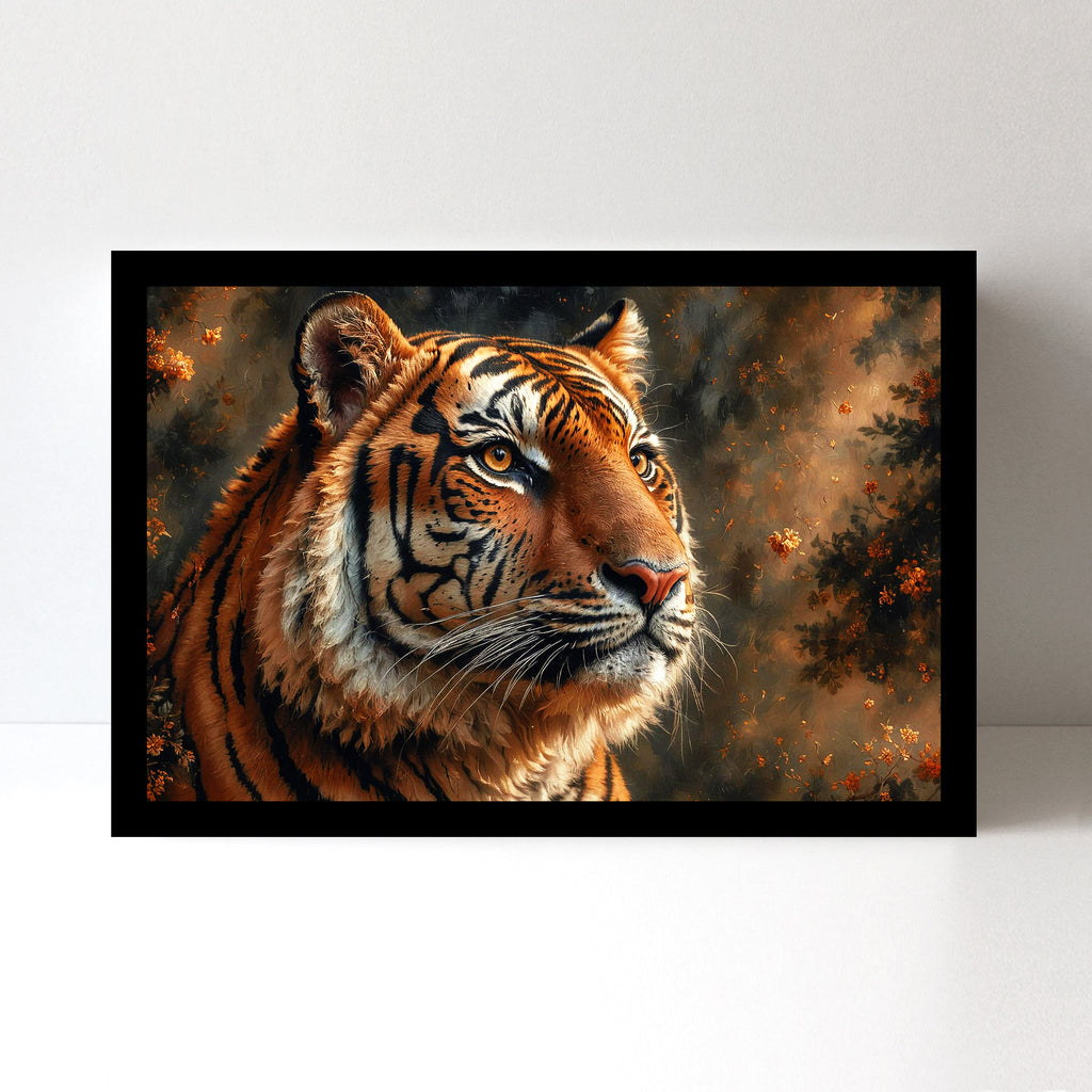Luxariya Tiger Canvas Print 20x30", Black/White Framed, 12x18"-24x36" Bold Wall Art