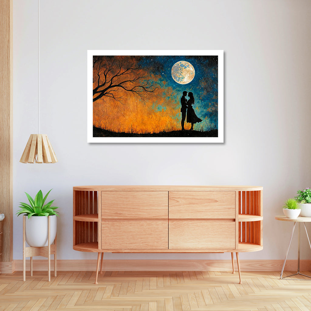Divine Couple Harmony: Vastu-Approved Luxury Wall Art, 18x24 inch Framed GSM Paper or 20x30 inch Canvas