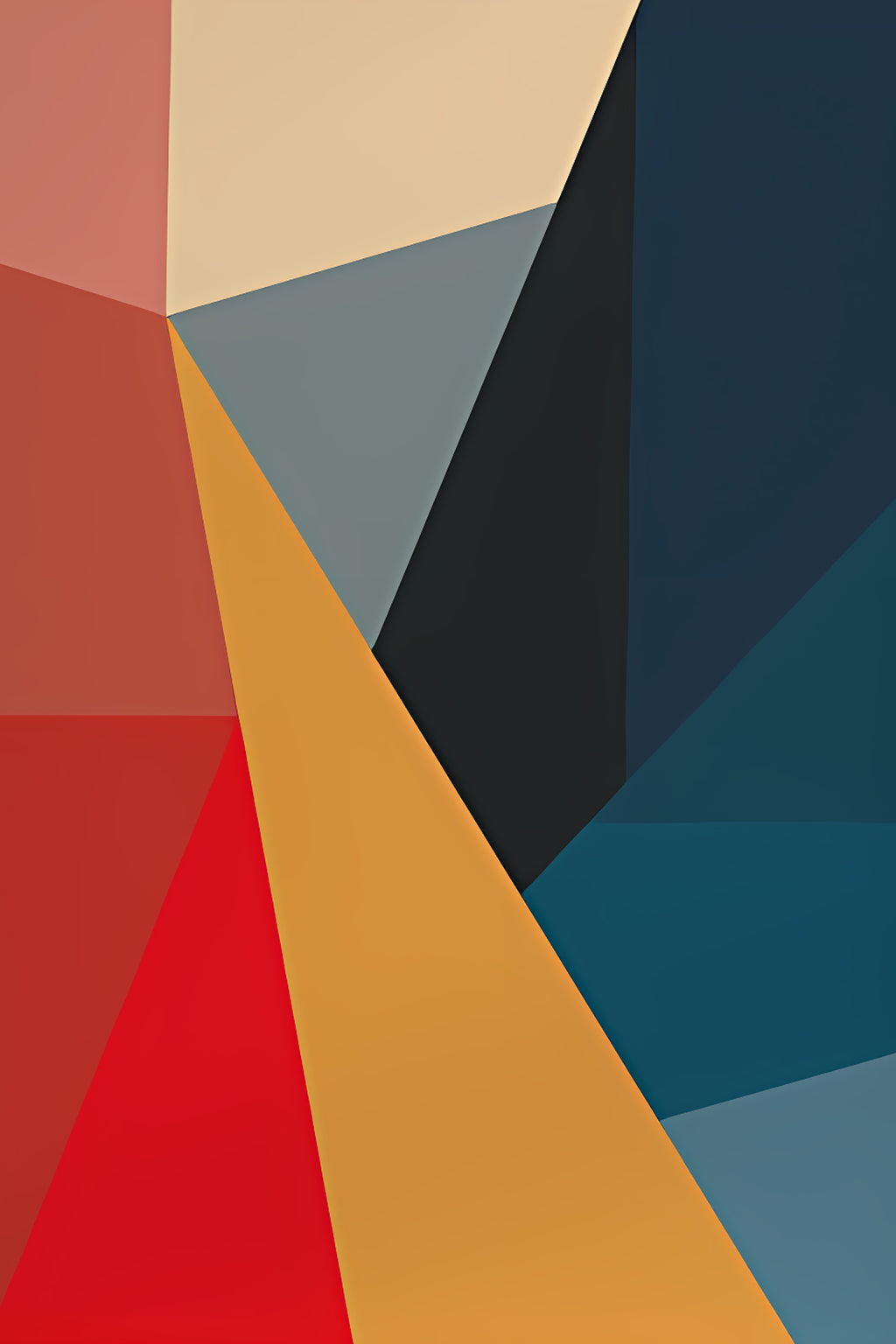Red Hexagon Rhapsody Luxury Wall Art Set (3 Pieces) - 18x24 Inch Framed GSM Paper or 20x30 Inch Canvas