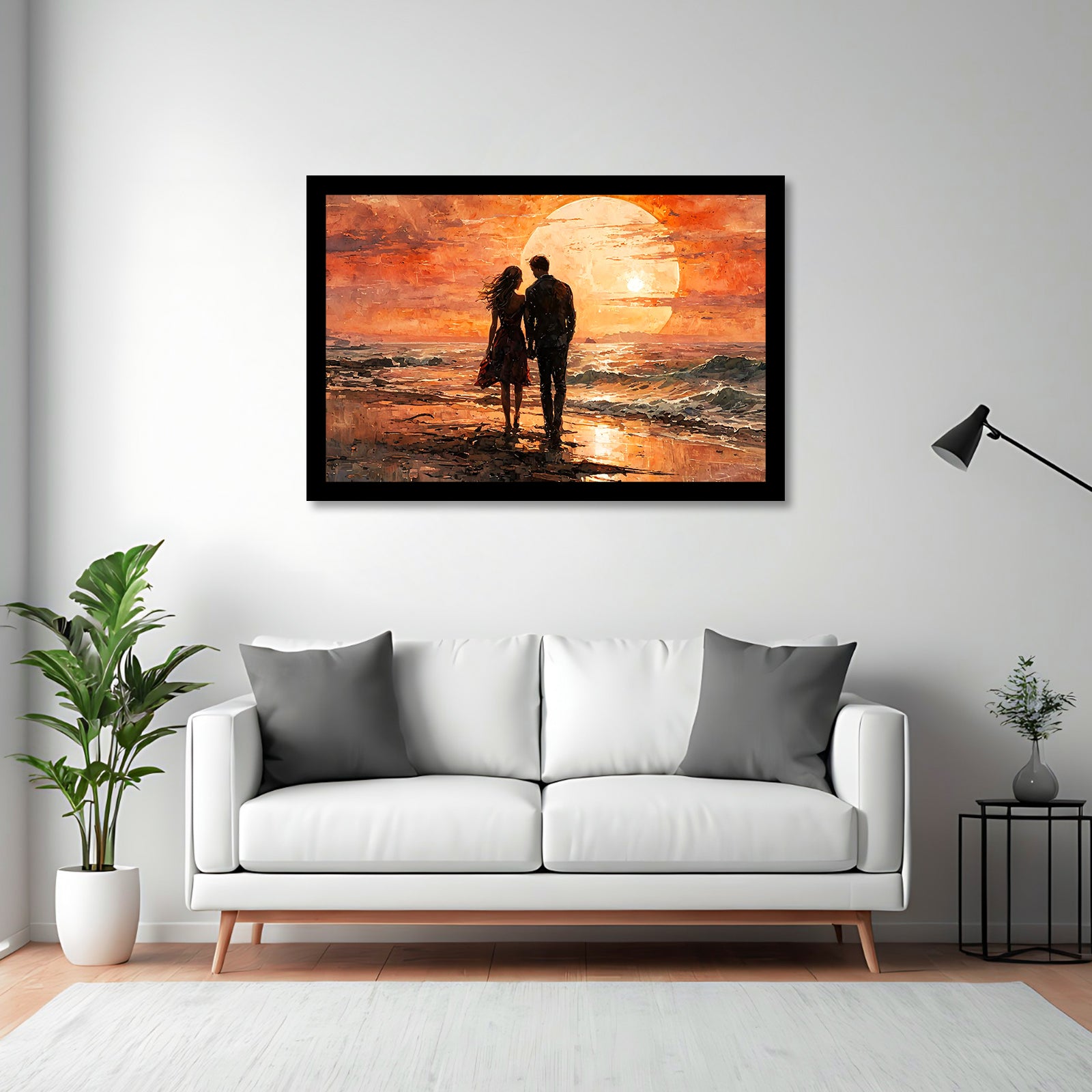 Divine Couple Harmony: Vastu-Approved Luxury Wall Art, 18x24 inch Framed GSM Paper or 20x30 inch Canvas