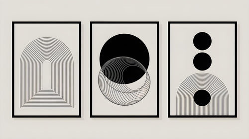 Dynamic Prism Fusion Luxury Wall Art Set (3 Pieces) - 18x24 Inch Framed GSM Paper or 20x30 Inch Canvas