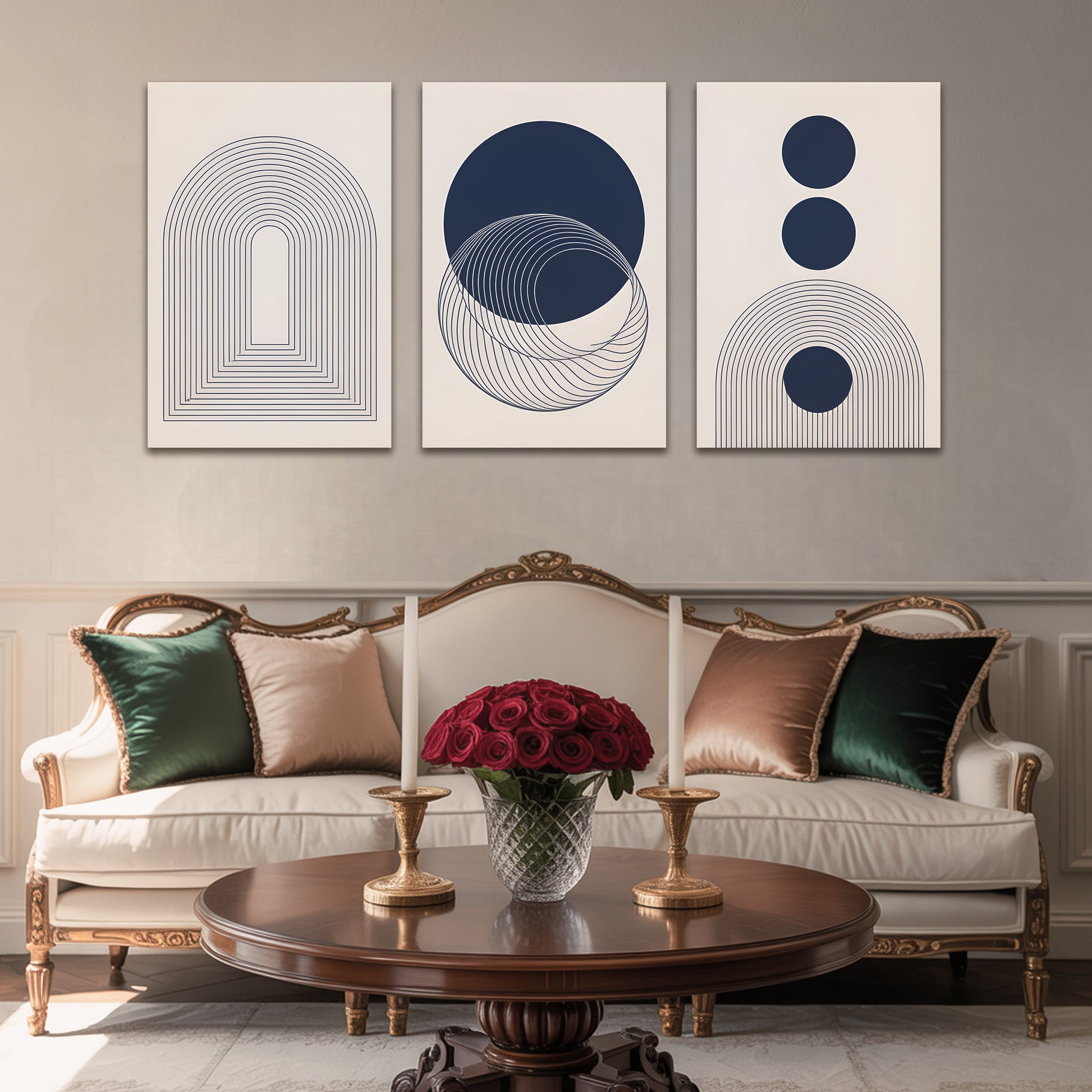 Dynamic Prism Fusion Luxury Wall Art Set (3 Pieces) - 18x24 Inch Framed GSM Paper or 20x30 Inch Canvas