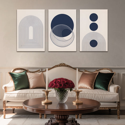 Dynamic Prism Fusion Luxury Wall Art Set (3 Pieces) - 18x24 Inch Framed GSM Paper or 20x30 Inch Canvas
