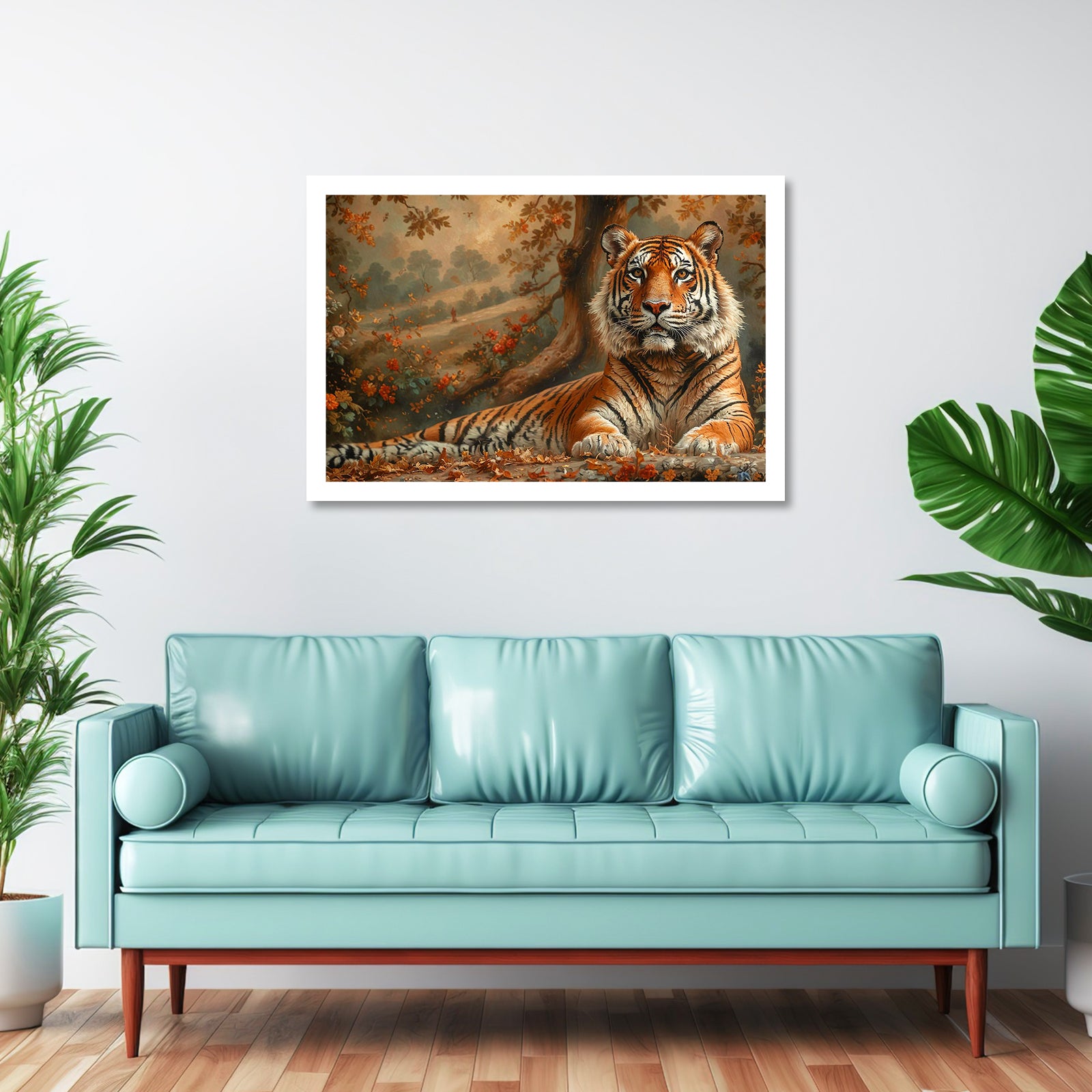 Luxariya Tiger Canvas Print 20x30", Black/White Framed, 12x18"-24x36" Bold Wall Art