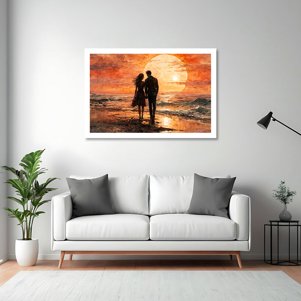 Divine Couple Harmony: Vastu-Approved Luxury Wall Art, 18x24 inch Framed GSM Paper or 20x30 inch Canvas