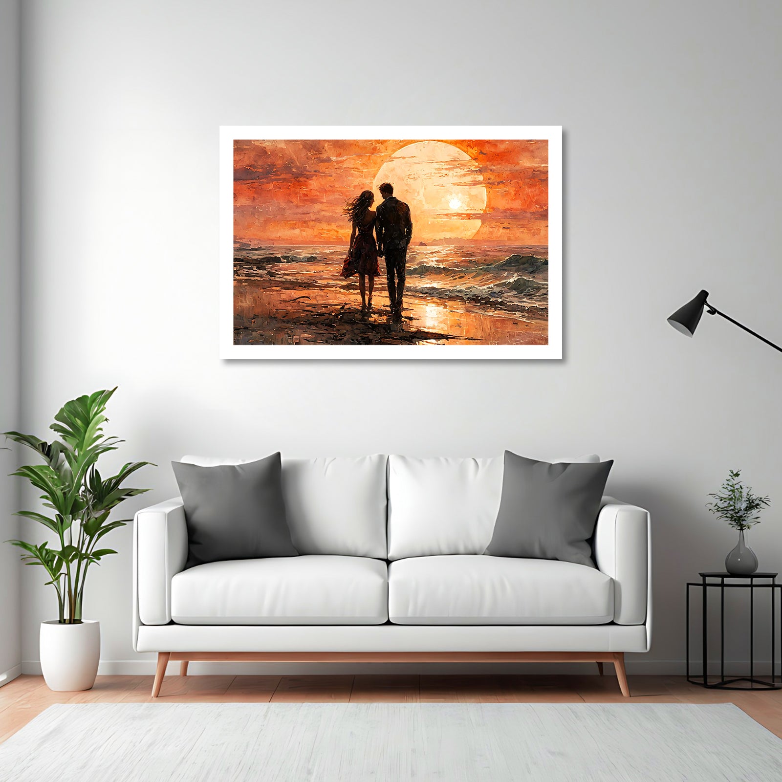 Divine Couple Harmony: Vastu-Approved Luxury Wall Art, 18x24 inch Framed GSM Paper or 20x30 inch Canvas