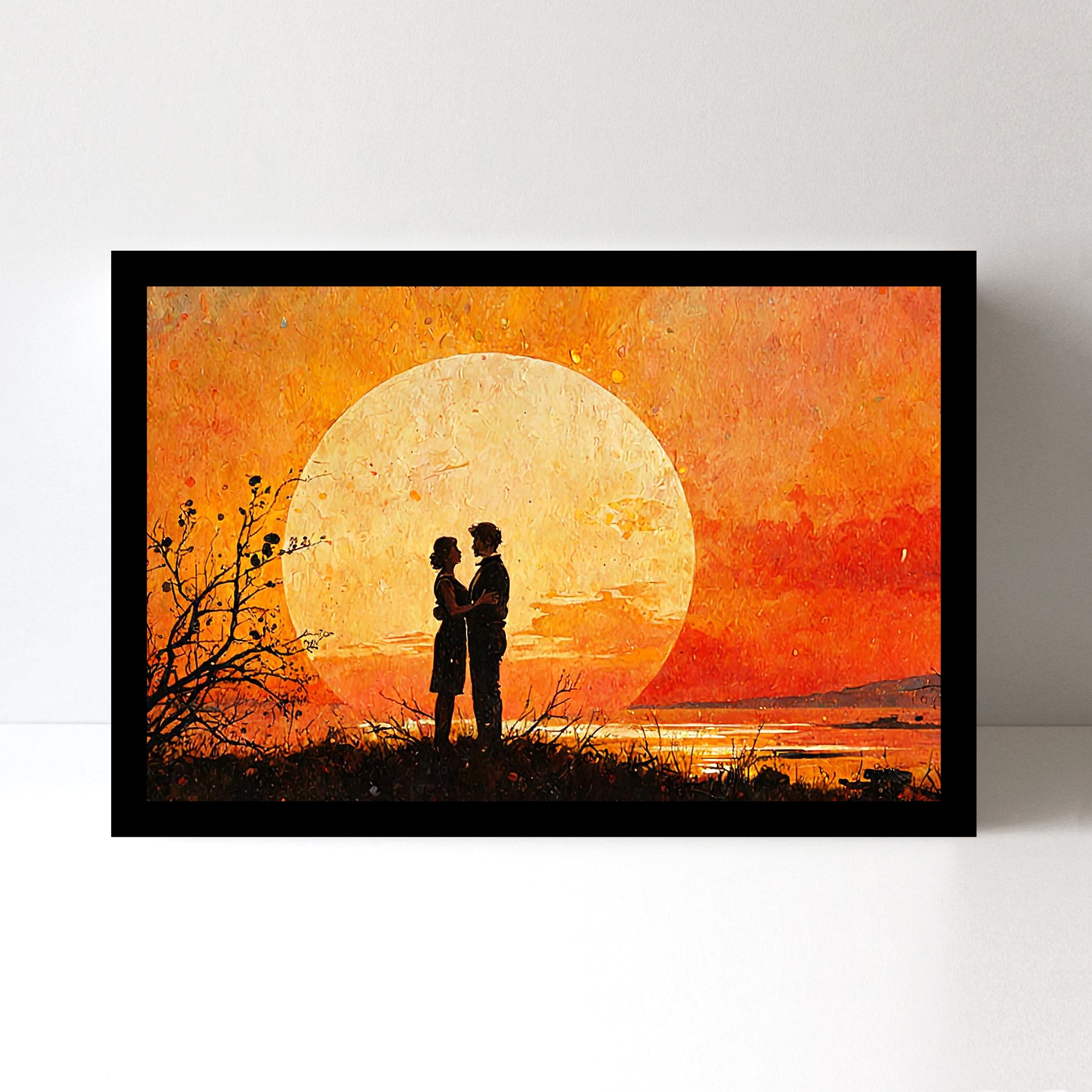 Divine Couple Harmony: Vastu-Approved Luxury Wall Art, 18x24 inch Framed GSM Paper or 20x30 inch Canvas
