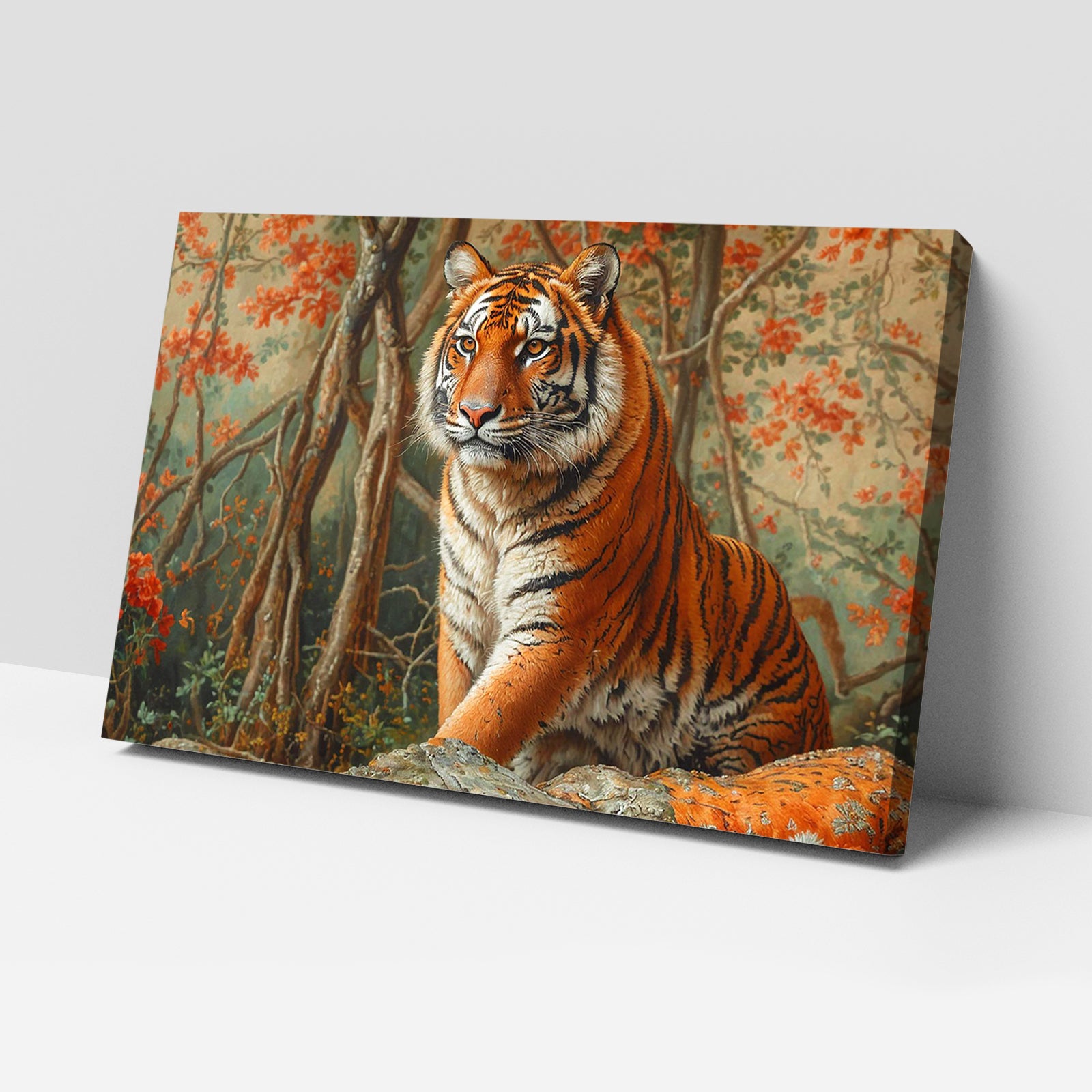 Luxariya Tiger Canvas Print 20x30", Black/White Framed, 12x18"-24x36" Bold Wall Art