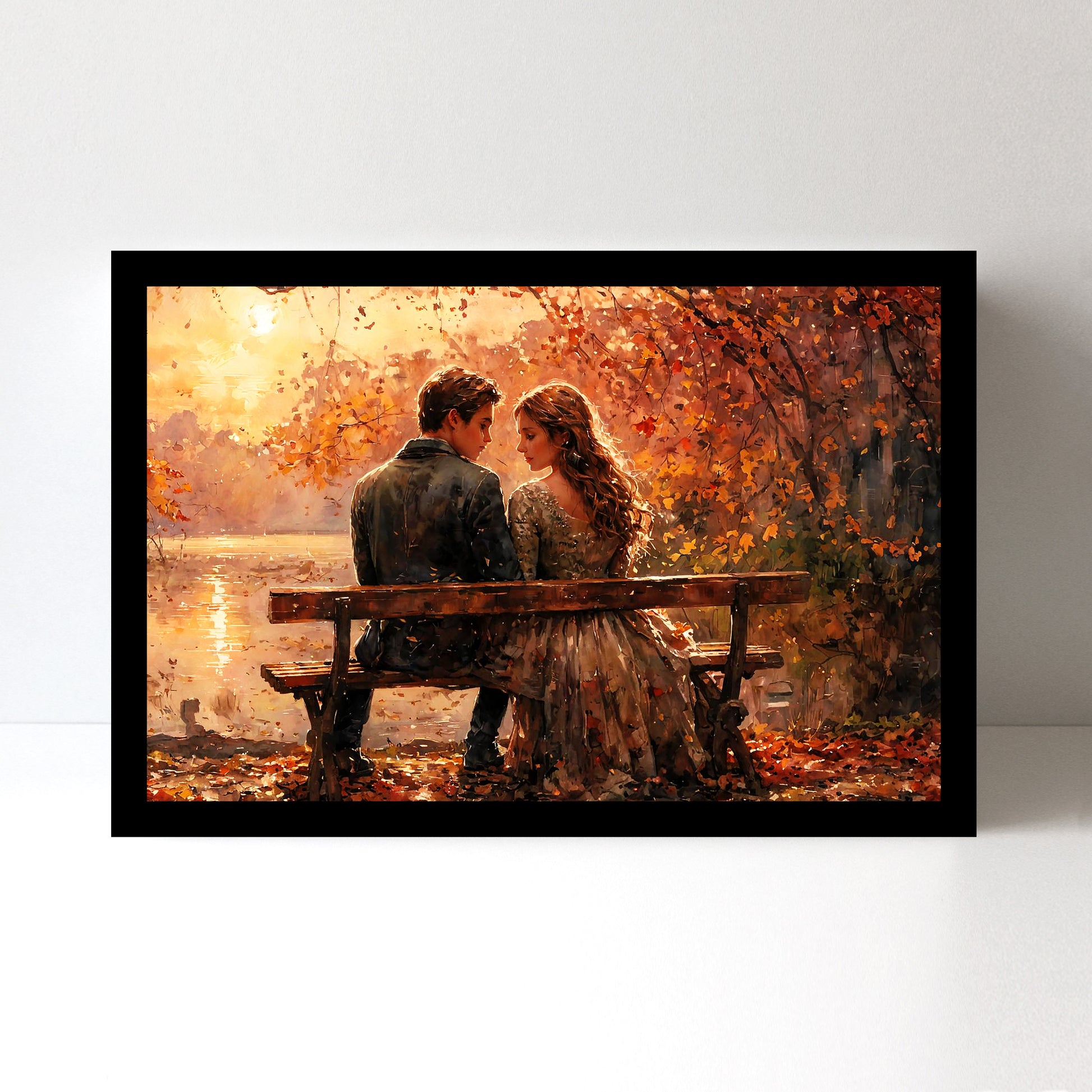 Divine Couple Harmony: Vastu-Approved Luxury Wall Art, 18x24 inch Framed GSM Paper or 20x30 inch Canvas