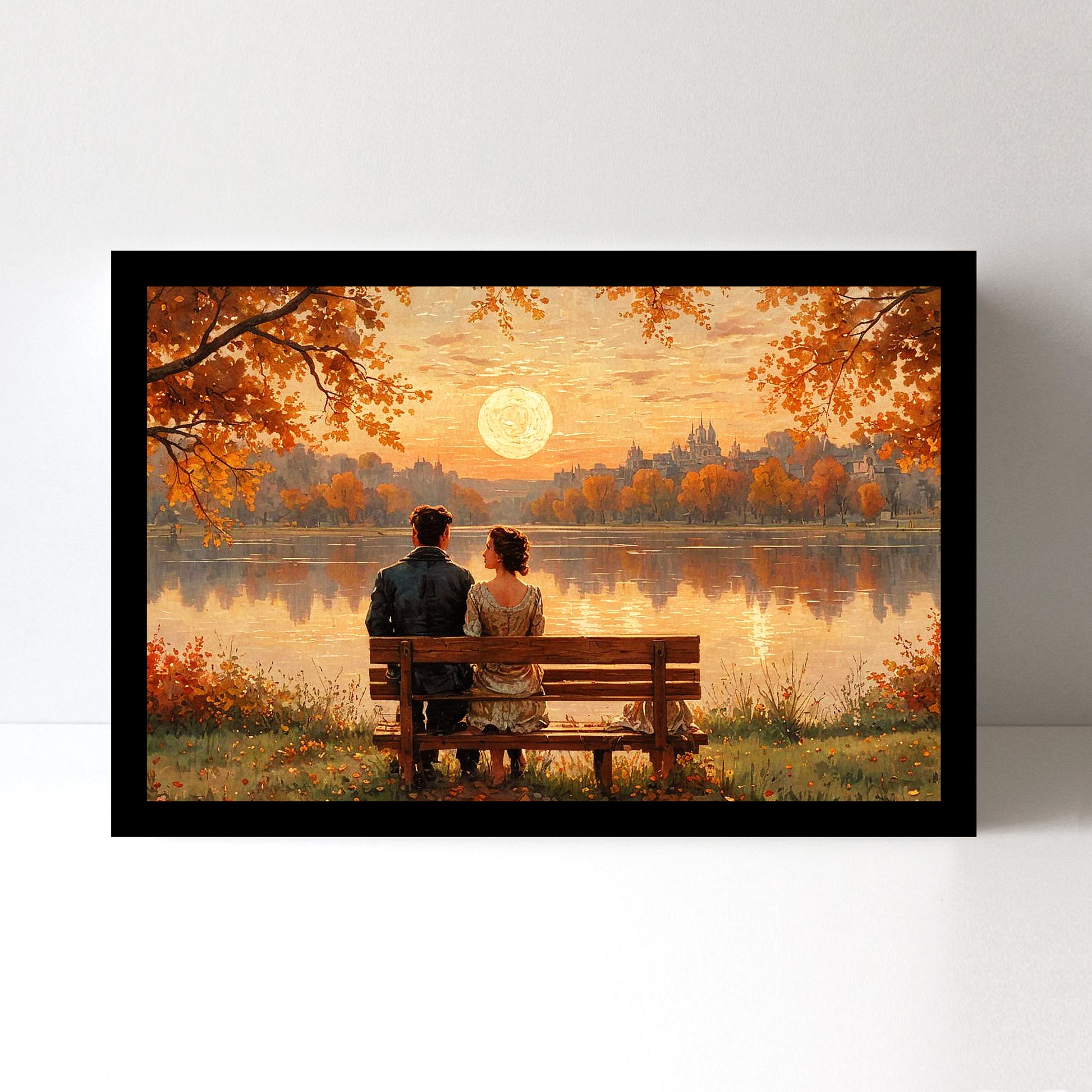 Divine Couple Harmony: Vastu-Approved Luxury Wall Art, 18x24 inch Framed GSM Paper or 20x30 inch Canvas